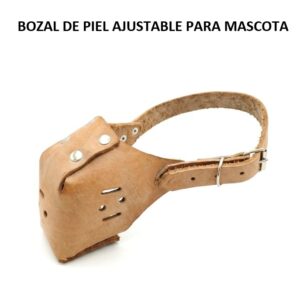 BOZAL DE PIEL AJUSTABLE PARA MASCOTA