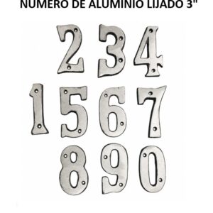 NUMERO DE ALUMINIO LIJADO 3"