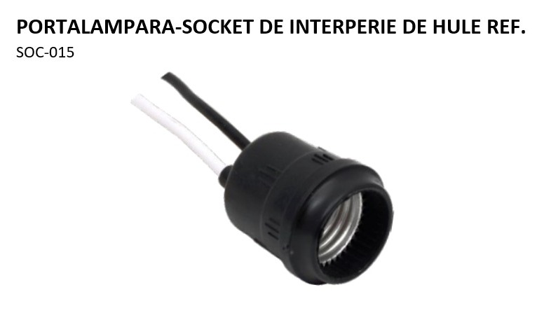 PORTALAMPARA-SOCKET DE INTERPERIE DE HULE REF SOC-015