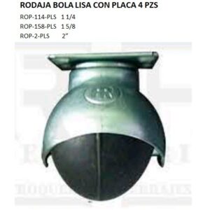 RODAJA BOLA LISA CON PLACA