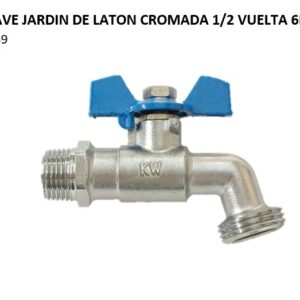 LLAVE JARDIN DE LATON CROMADA 1/2 VUELTA 6KB 3869