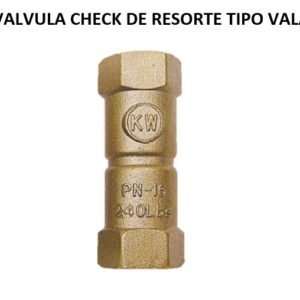 VALVULA CHECK DE RESORTE TIPO VALA
