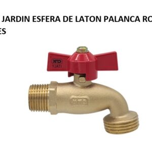 LLAVE JARDIN ESFERA DE LATON PALANCA ROJA 1/2 VN13ES