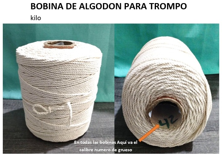 BOBINA DE ALGODON PARA TROMPO