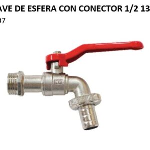 LLAVE DE ESFERA CON CONECTOR 1/2 132G 3807