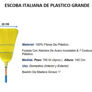 ESCOBA ITALIANA DE PLASTICO GRANDE