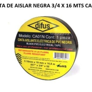 CINTA DE AISLAR NEGRA 3/4 X 16 MTS CA01N