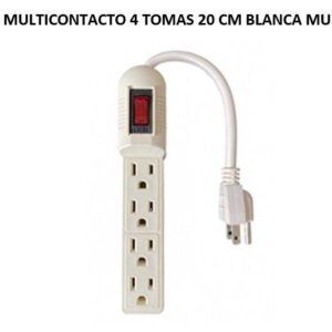 BARRA MULTICONTACTO 4 TOMAS 20 CM BLANCA MULTI204B