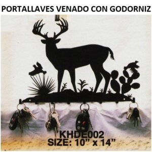 PORTALLAVES VENADO CON GODORNIZ 10" x 14" KHDE002