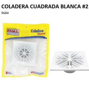 COLADERA CUADRADA BLANCA #2 9684