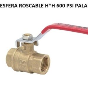 VALVULA ESFERA ROSCABLE H*H PSI PALANCA ROJA