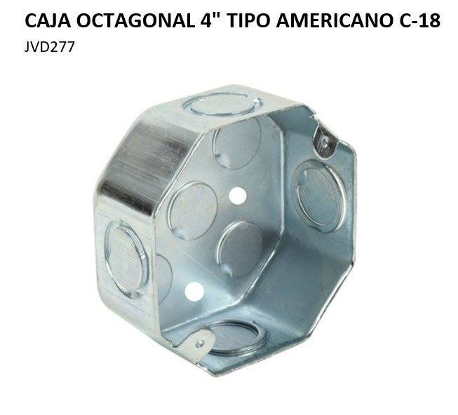 CAJA OCTAGONAL 4" TIPO AMERICANO CALIBRE 18 JVD277
