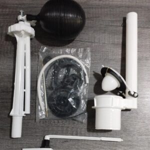 JUEGO DE HERRAJE PARA SANITARIO BLANCO 2"SIN  ESPONJOSO (GINO)