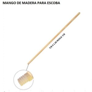 MANGO DE MADERA PARA ESCOBA 7/8 X 1.20 ROSCA 7/8