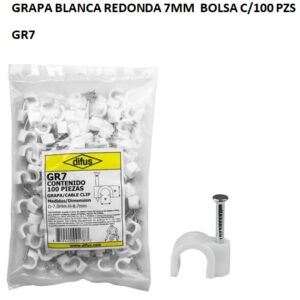 GRAPA BLANCA REDONDA 7MM BOLSA C/100 PZS GR7