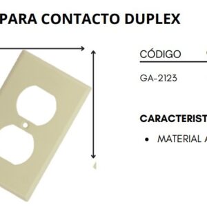 PLACA PARA CONTACTO DUPLEX COLOR MARFIL GA2123