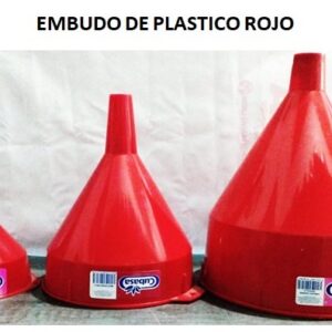 EMBUDO DE PLASTICO ROJO