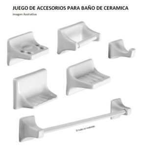 JUEGO DE ACCESORIOS PARA BAÑO DE CERAMICA