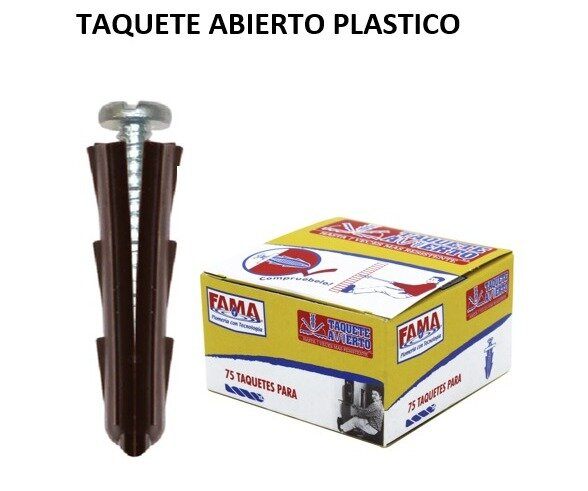 TAQUETE ABIERTO PLASTICO