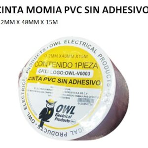 CINTA MOMIA PVC SIN ADHESIVO 0.2MM X 48MM X 15M OWL-V0003