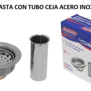 CONTRA CANASTA CON TUBO CEJA DE ACERO INOX 10 CM 4406