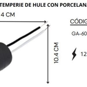 SOCKET INTERPERIE DE HULE CON PORCELANA INTERIOR GA6001