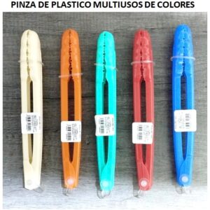 PINZA DE PLASTICO MULTIUSOS DE COLORES 24 CM.