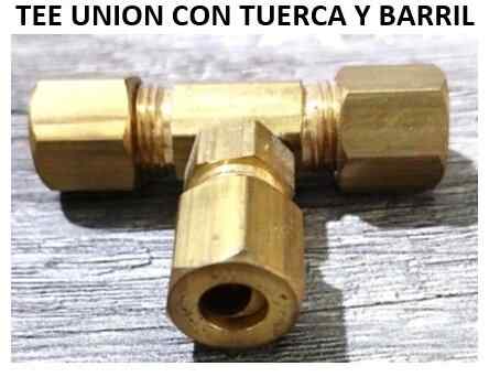 TEE UNION CON TUERCA Y BARRIL