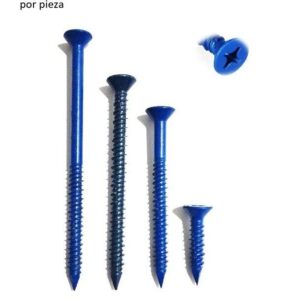 PIJA CABEZA PLANA AZUL PARA CONCRETO