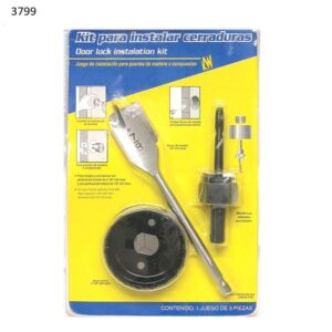 JUEGO DE 3 PZS PARA INSTALACION DE CERRADURAS 3799