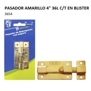 PASADOR AMARILLO 4" 36L C/T EN BLISTER 3654
