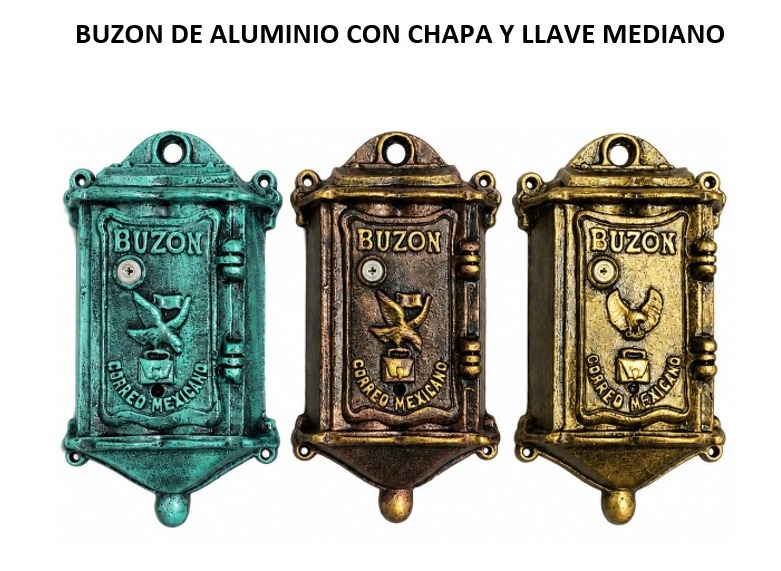 BUZON DE ALUMINIO CON CHAPA Y LLAVE MED