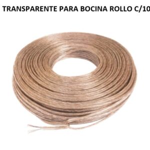 CABLE TRANSPARENTE PARA BOCINA ROLLO C/100 MTS