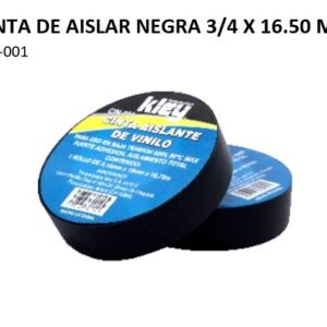 CINTA DE AISLAR NEGRA 3/4 X 16.50 MTS CIN-001