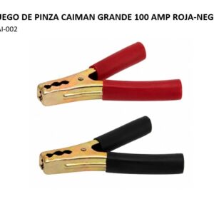 JUEGO DE PINZA CAIMAN GRANDE 100 AMP ROJA-NEGRA CAI-002