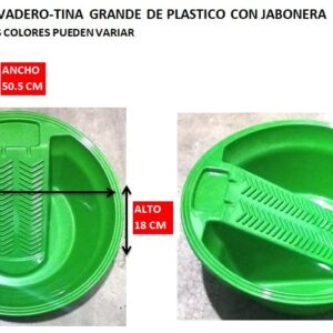 LAVADERO-TINA GRANDE DE PLASTICO C/JABONERA 50.5 CM X 18 CM