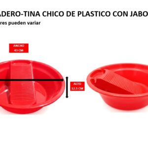 LAVADERO-TINA CHICO DE PLASTICO CON JABONERA 43 X 12.5